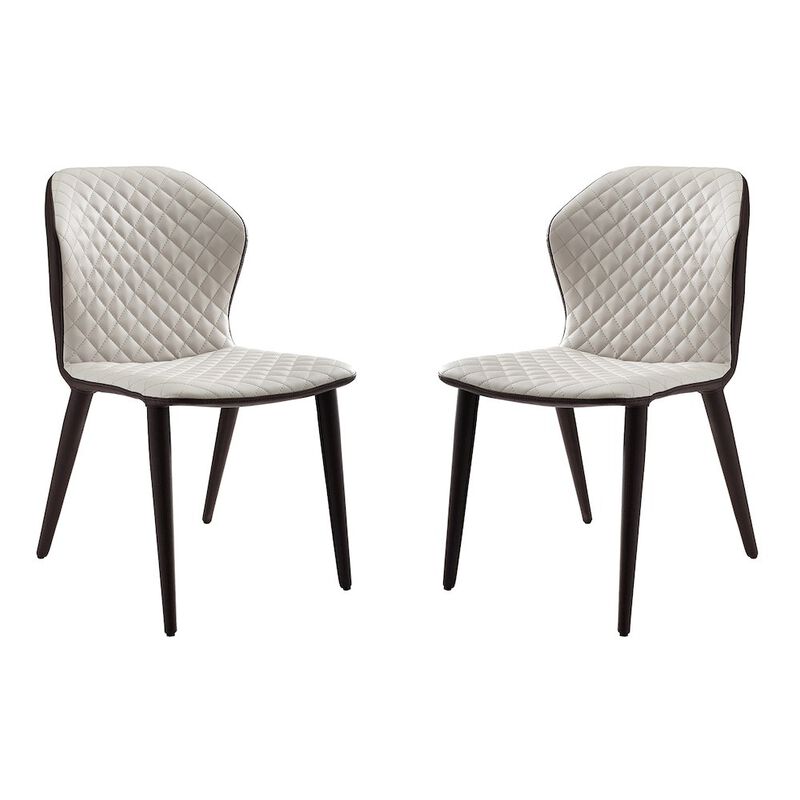 Casabianca Home Olivia Set Of 2 Dining Chair In Beige Pu Leather