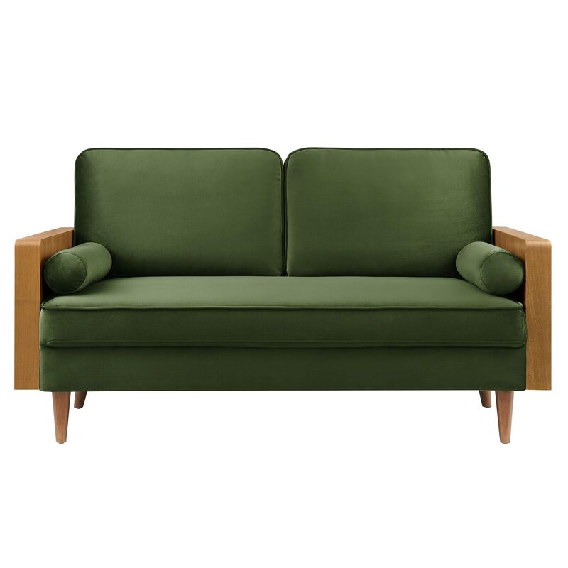 Kellan Loveseat in Walnut Moss Green image number 7