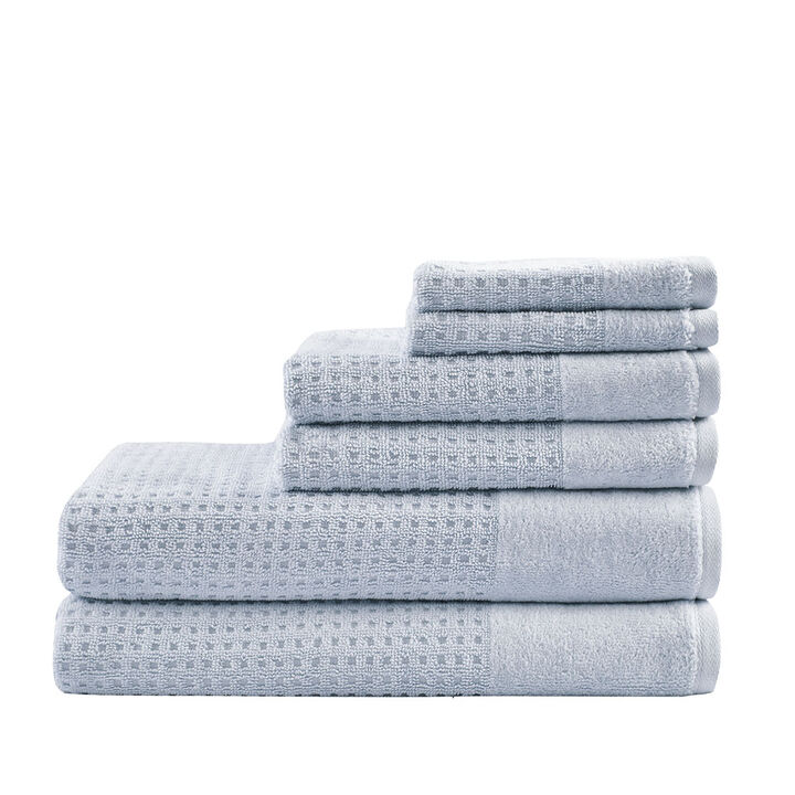 Gracie Mills Dionne Cotton Waffle Jacquard Antimicrobial Bath Towel 6 Piece Set