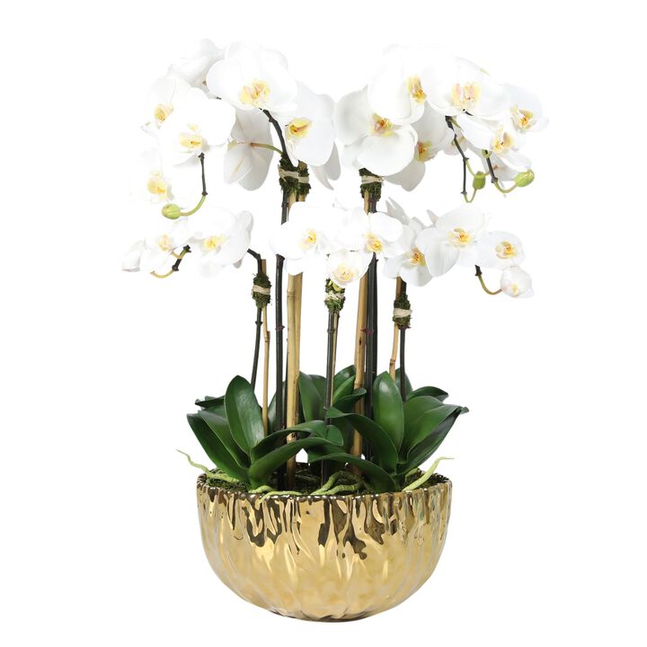 Faux Orchid Centerpiece Arrangement - 24"