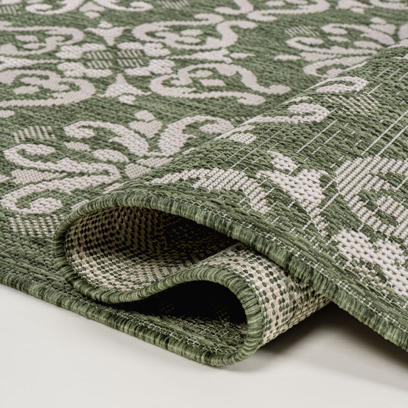 Amora Traditional Mediterranean Tile Design Indoor/Outdoor Area Rug