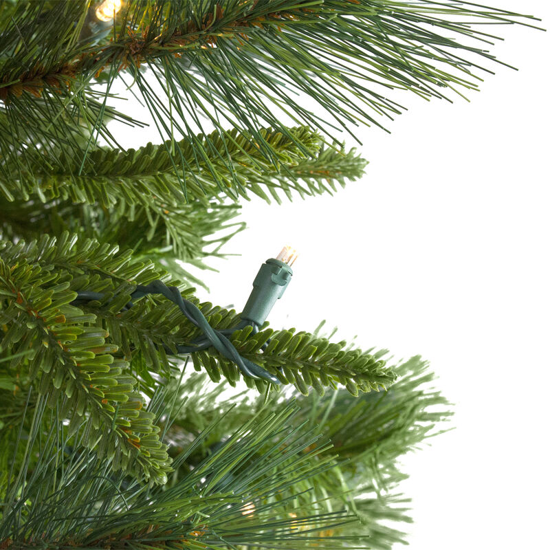 6.5' Pre-Lit Rosemary Emerald Angel Pine Artificial Christmas Tree - Warm White LED Lights