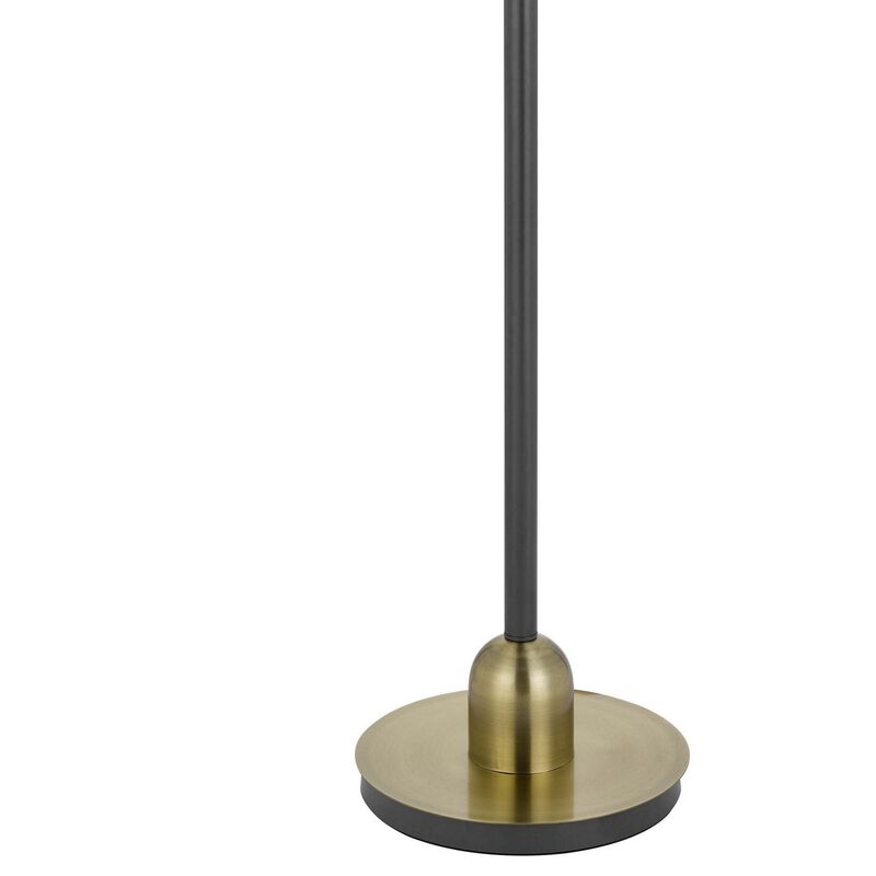 Lem 65 Inch Floor Lamp, Classic Lantern, Glass Shade, Bronze Metal Finish - Benzara