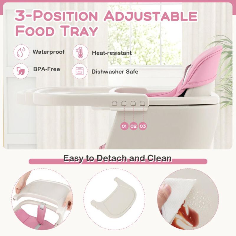 Hivvago 3-in-1 Convertible Wooden High Chair with Cushion