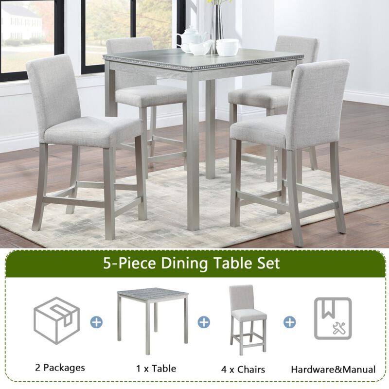 Zograk 5‑Piece Counter Height Dining Table Set image number 5