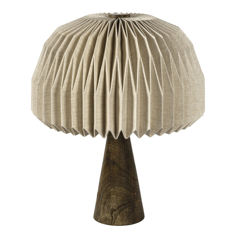 Sylvie 16" Modern Minimalist Paper Pleated Shade Mushroom Accent LED Table Lamp image number 0