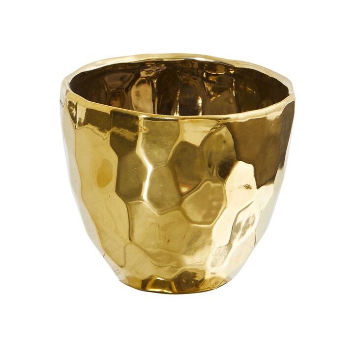 Nearly Natural 6-in Designer Gold Vase