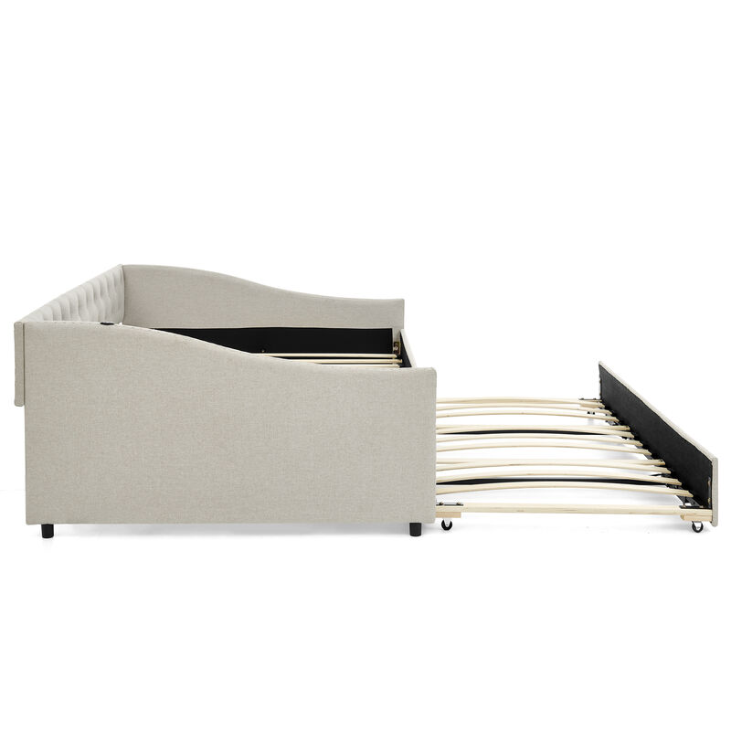 Cospeb Tufted Upholstered Daybed image number 8