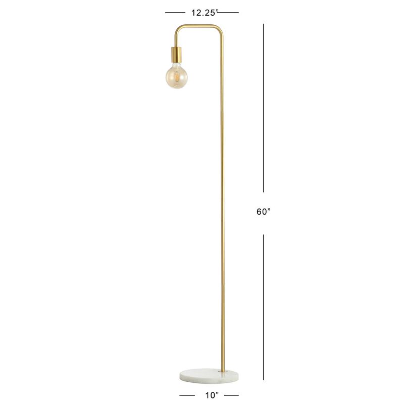 Vega Minimalist Edison Metal/Marble Floor Lamp