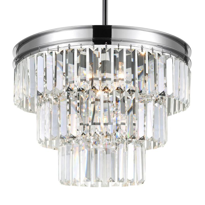 CWI Lighting Weiss 5 Light Down Chandelier With Chrome Finish