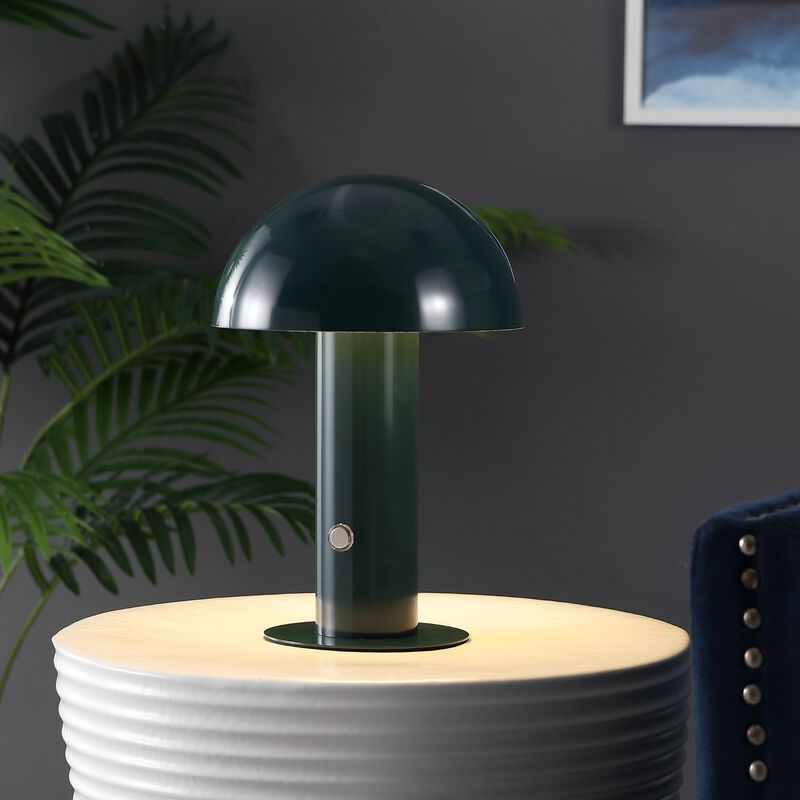 Boletus Contemporary Bohemian Rechargeablecordless Iron Integrated LED Mushroom Table Lamp