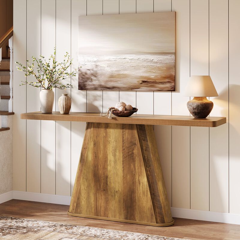 Farmhouse Sofa Console Table for Behind Couch, Entryway Table-Rustic Brown image number 3