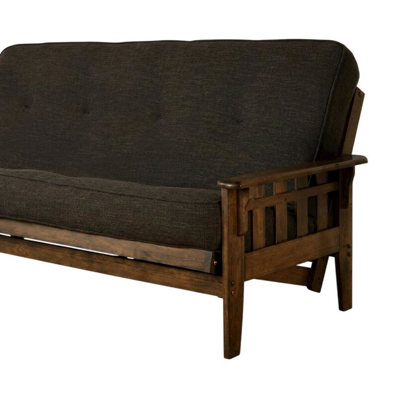 Tucson Frame-Rustic Walnut Finish-Linen Charcoal Mattress image number 4