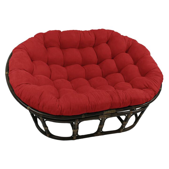 Rattan Double Papasan Chair with Microsuede Cushion