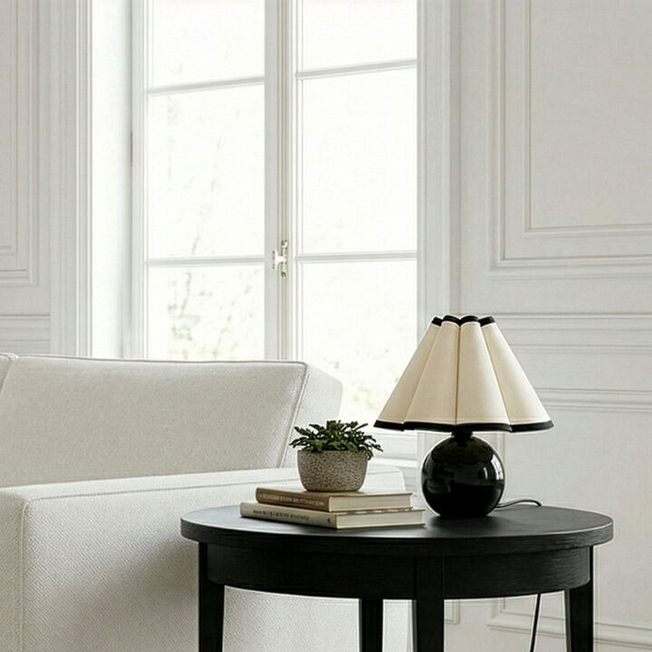 Blair 10" Modern LED Classic Table Lamp with Black Marble Base, Bulb Included