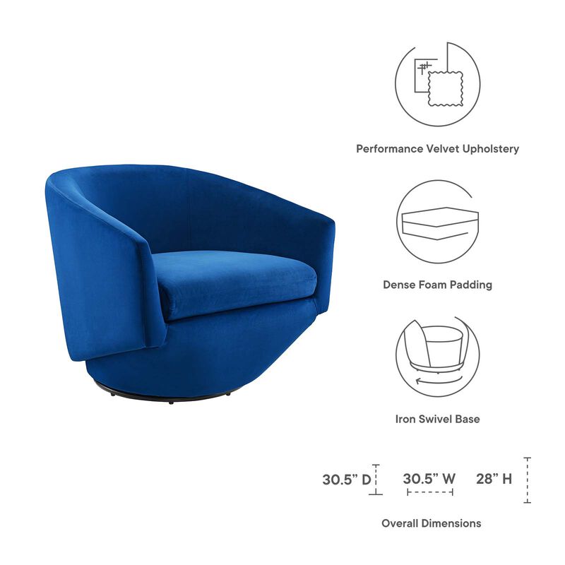 Series Performance Velvet Fabric Swivel Chair image number 7
