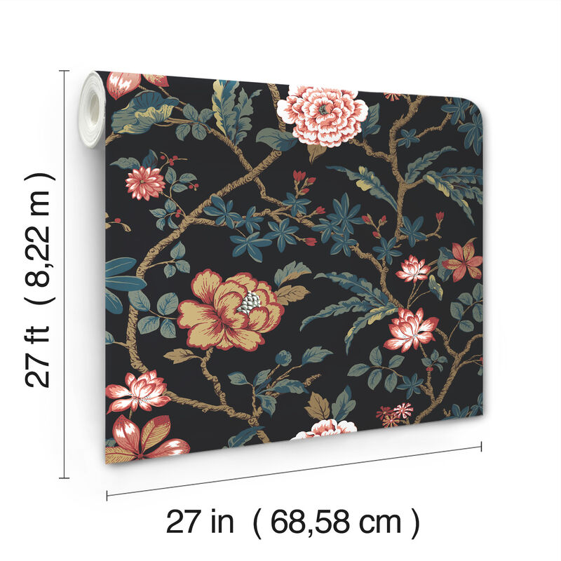 Courtyard Botanical Scarlet Wallpaper (Set of 2) image number 2