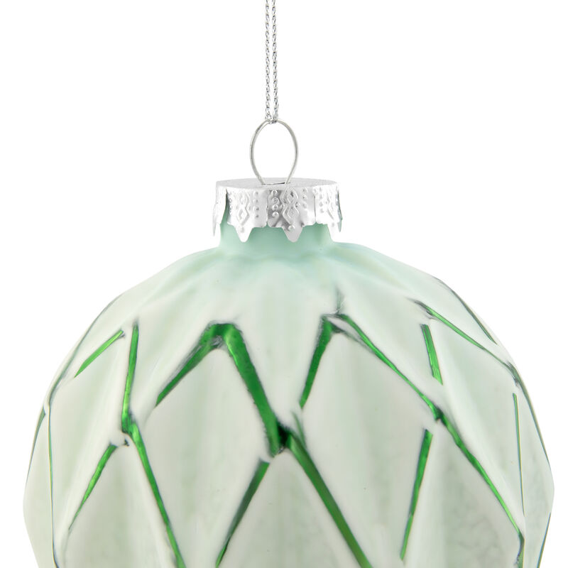 4ct Emerald Green and White Matte Christmas Ball Ornaments 4" (100mm) image number 6