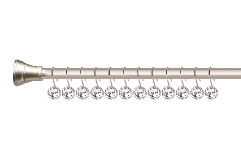 Utopia Alley Rust-Resistant Metal Shower Curtain Hooks with Large Crystal, Set of 12 image number 2