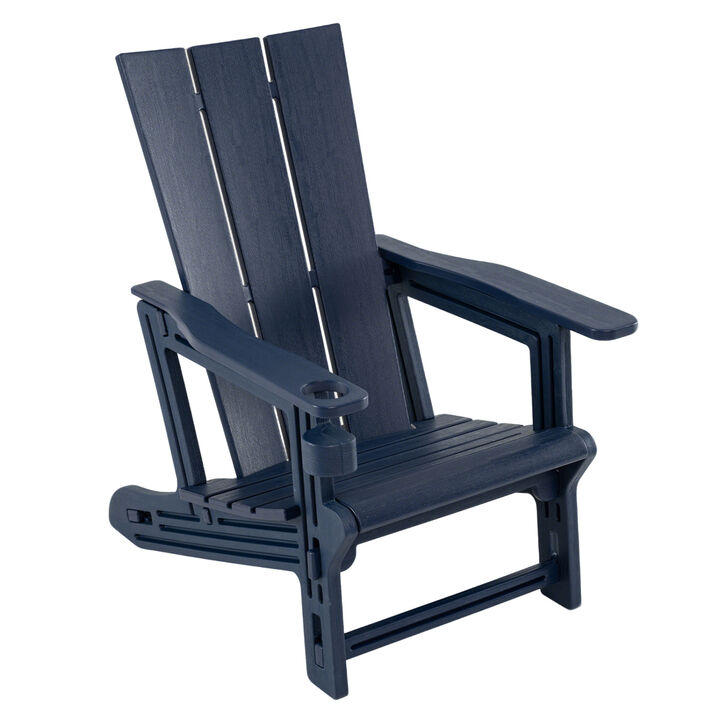 HDPE Outdoor Adirondack Chairs with Built-In Cup Holder for Patio and Backyard