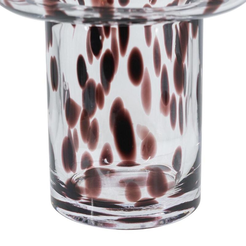 HomeRoots 8" Amber And Clear Abstract Glass Cylinder Table Vase image number 5