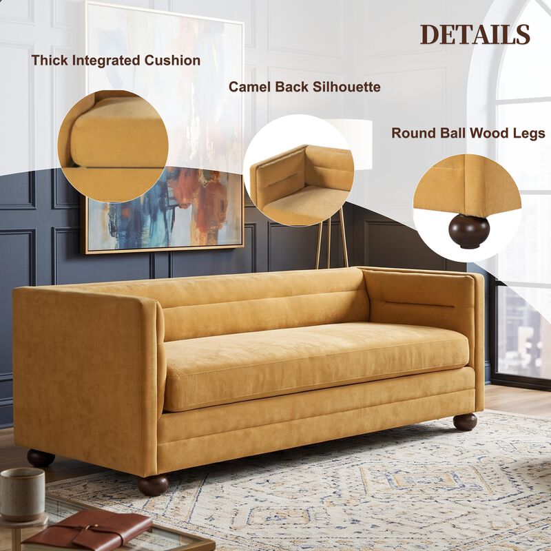 Gaxgox Modern Chenille 3 Seater Sofa image number 3