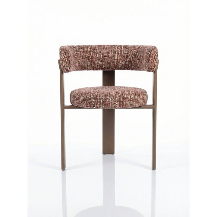 Upholstered 3-leg Wood-look Metal Frame 2pc Dining Chairs
