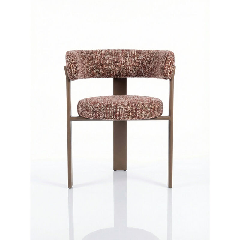 Upholstered 3-leg Wood-look Metal Frame 2pc Dining Chairs image number 0