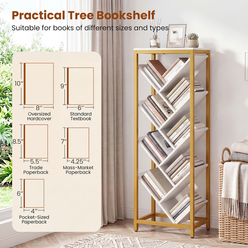 9 Tier Bookshelf for Hardcover Books for Living Room Bedroom and Office image number 5