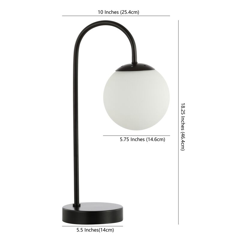 Arco Iron/Glass Minimalist Mid-Century Globe LED Table Lamp