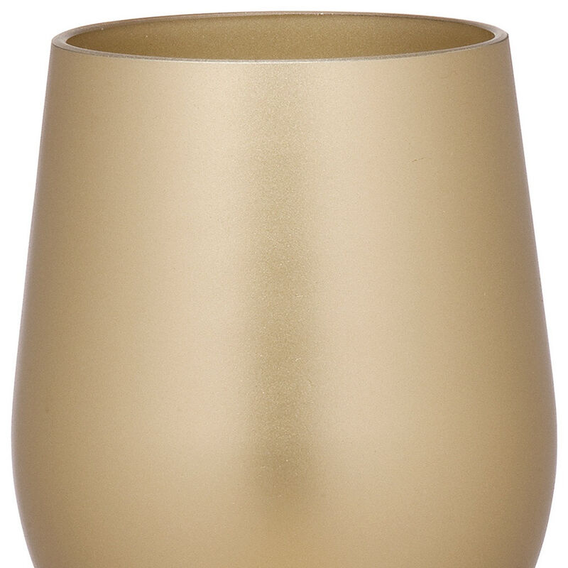 HomeRoots Set of Four Gold Acrylic Stemmed All Purpose Wine Glasses image number 3