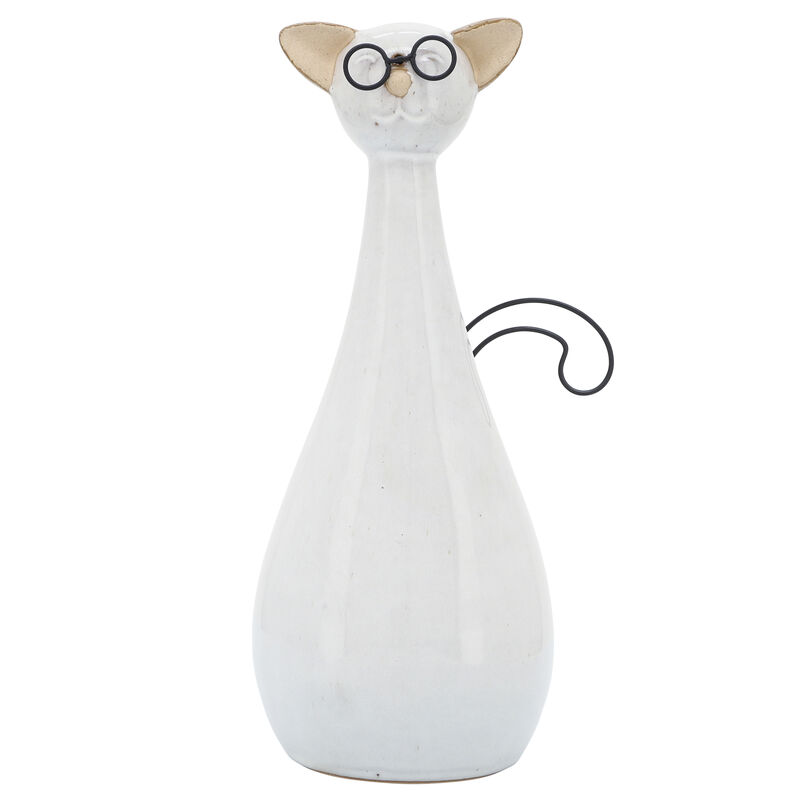 10"H Chubby Cat W/ Glasses image number 0