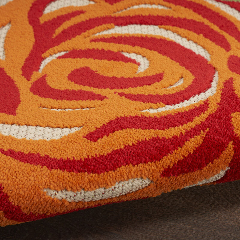 HomeRoots 6' Red Beige Blue Orange And Red Floral Indoor Outdoor Runner Rug image number 3