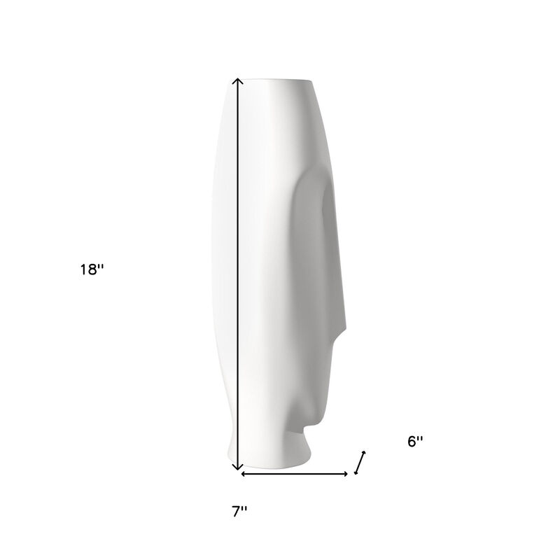 HomeRoots Set of Two Ceramic White Cylinder Table Vases image number 6