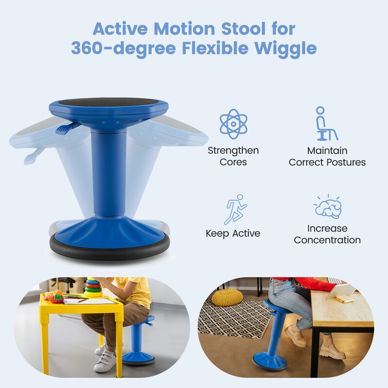Adjustable-Height Wobble Chair Active Learning Stool for Office Stand Up Desk