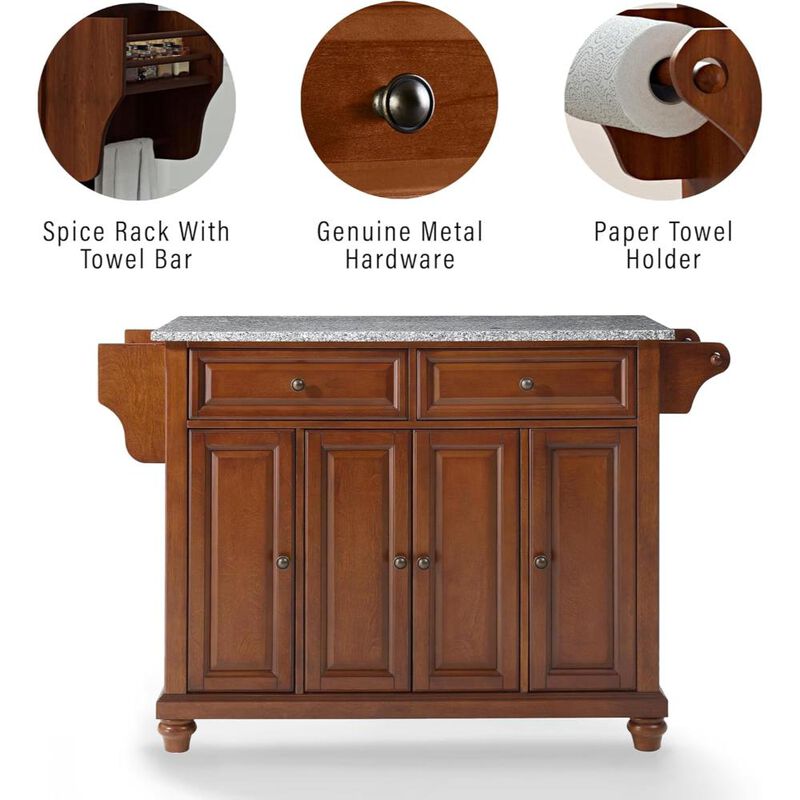 Cambridge Granite Top Full Size Kitchen Island/Cart