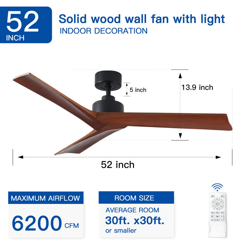 ELEMENT ACE Low Profile Energy Efficient Ceiling Fan Ideal for Medium Sized Rooms with Remote Speed Control and ETL Safety Certification for Home and Office Use image number 2
