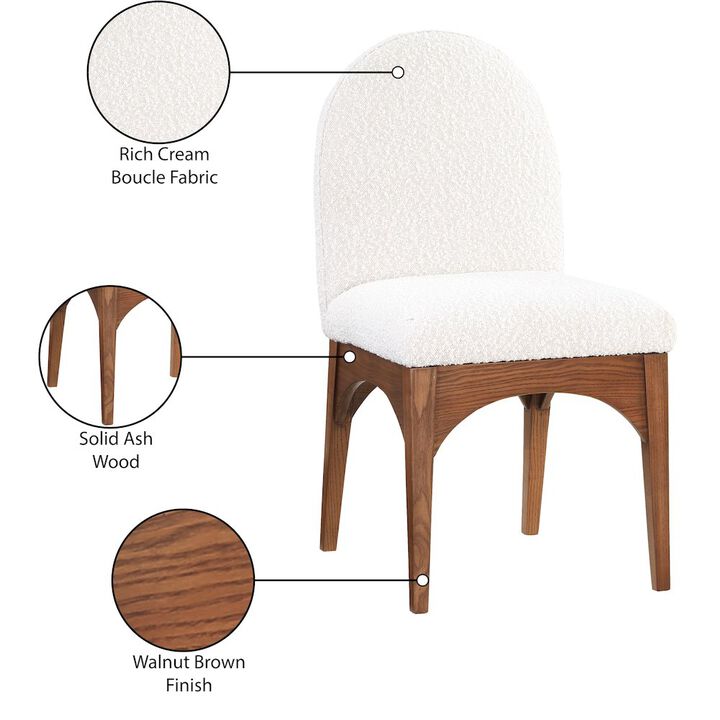 Meridian Furniture Waldorf Cream Boucle Fabric Dining Chair