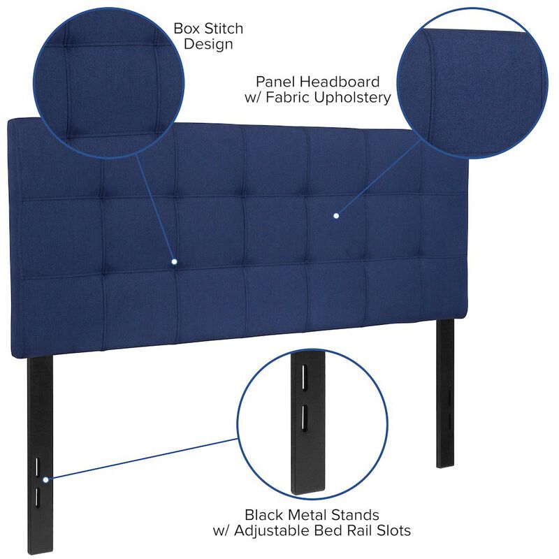 Flash Furniture Tufted Upholstered Full Size Headboard in Navy Fabric image number 2