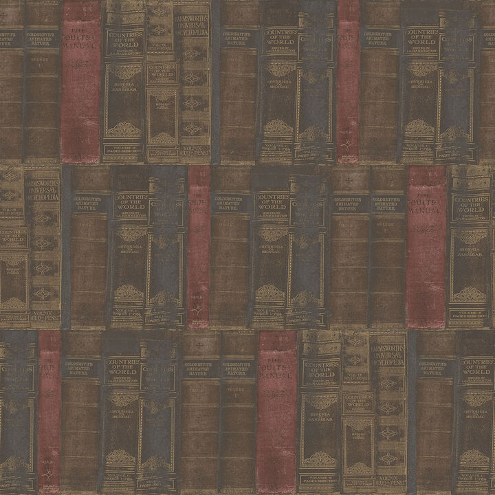 Nostalgie Library Books Bronze Brown Wallpaper G56132