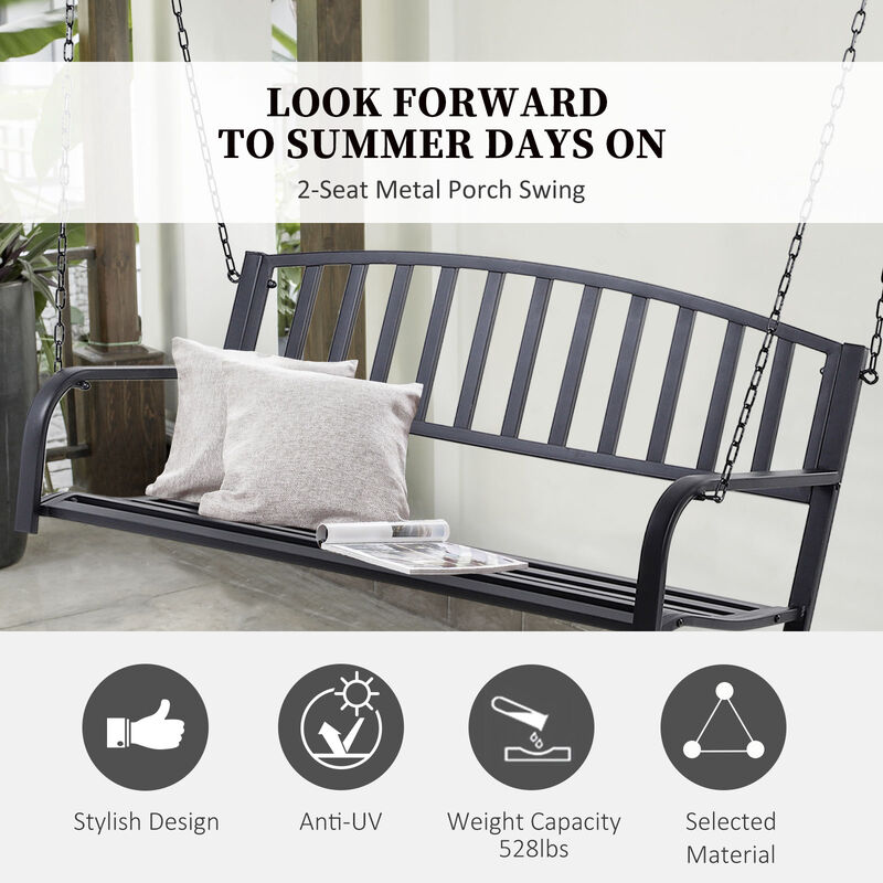 Hivvago 2-Person Front Porch Swing Bench image number 3