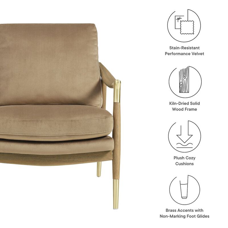 Langford Performance Velvet Accent Armchair image number 1
