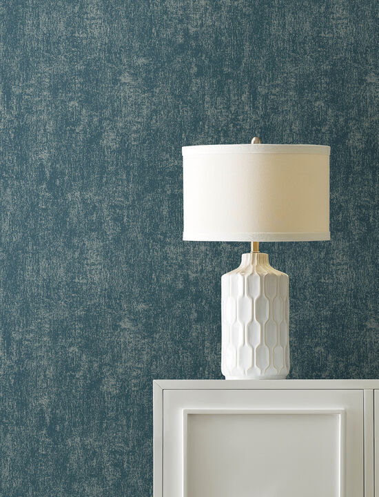 Edmore Dark Blue Faux Suede Wallpaper