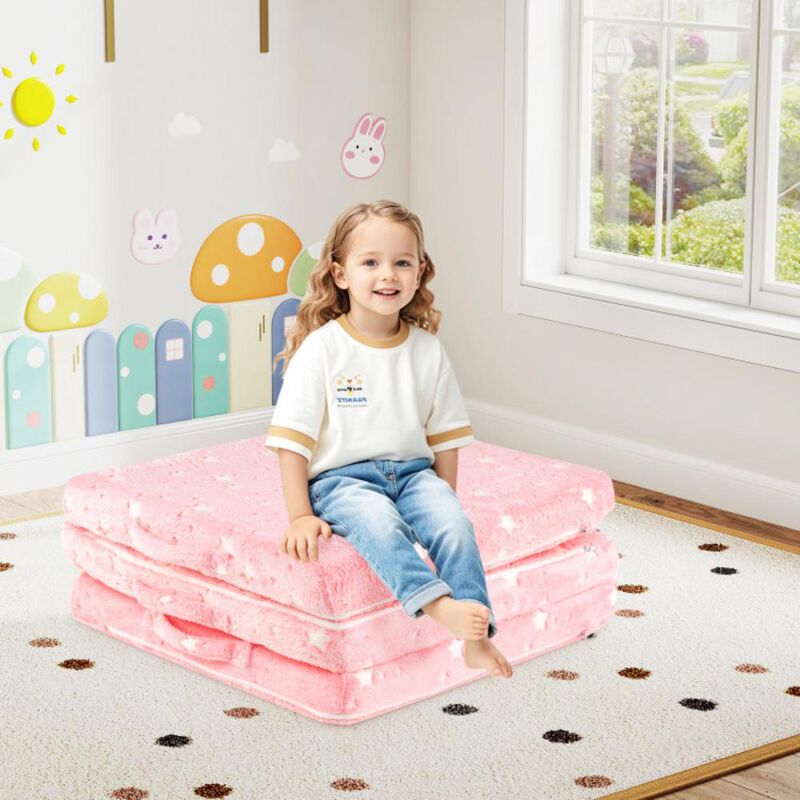 Hivvago Foldable Floor Mattress for Kids with Washable Flannel Cover