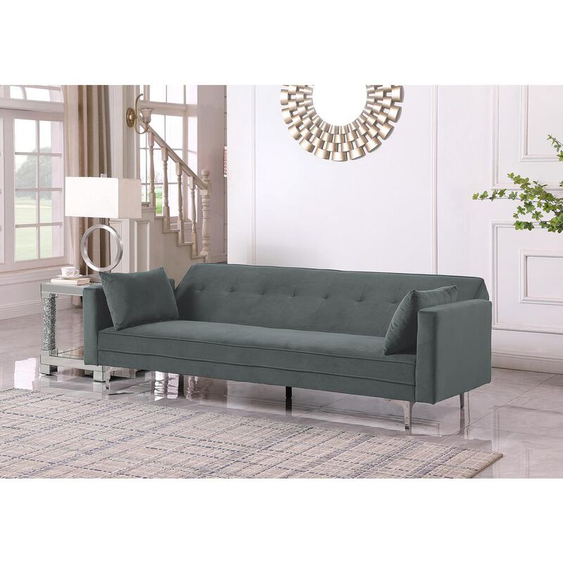 Carolina Living Siena Velvet Convertible Sleeper Sofa - Gray