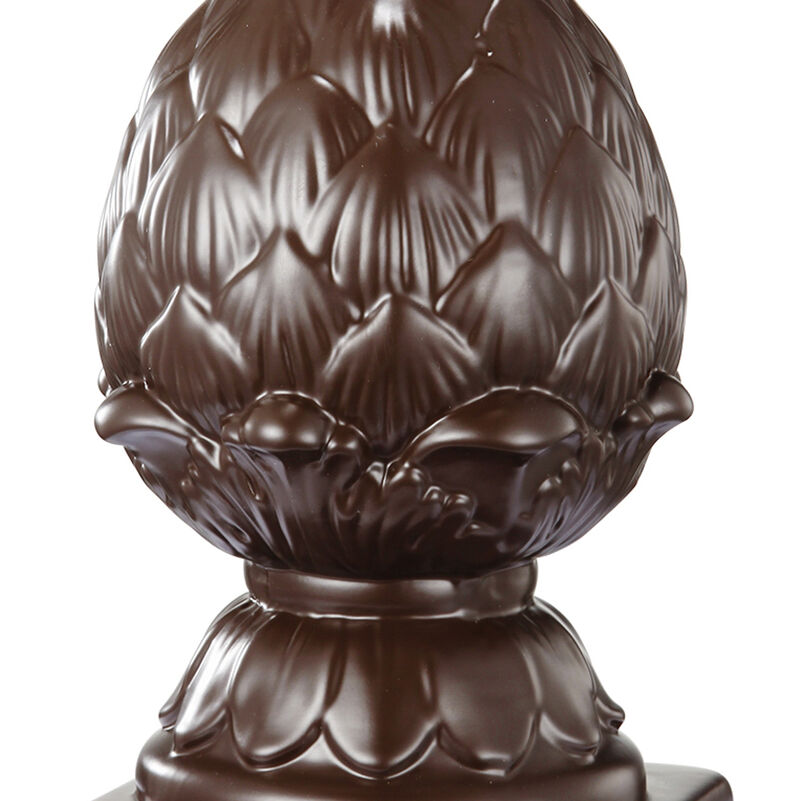 Ceramic Artichoke Bookends on Square Base, Pair of 2, Brown - Benzara