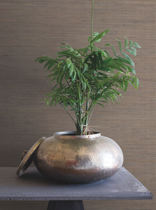 Threaded Jute Brown Wallpaper