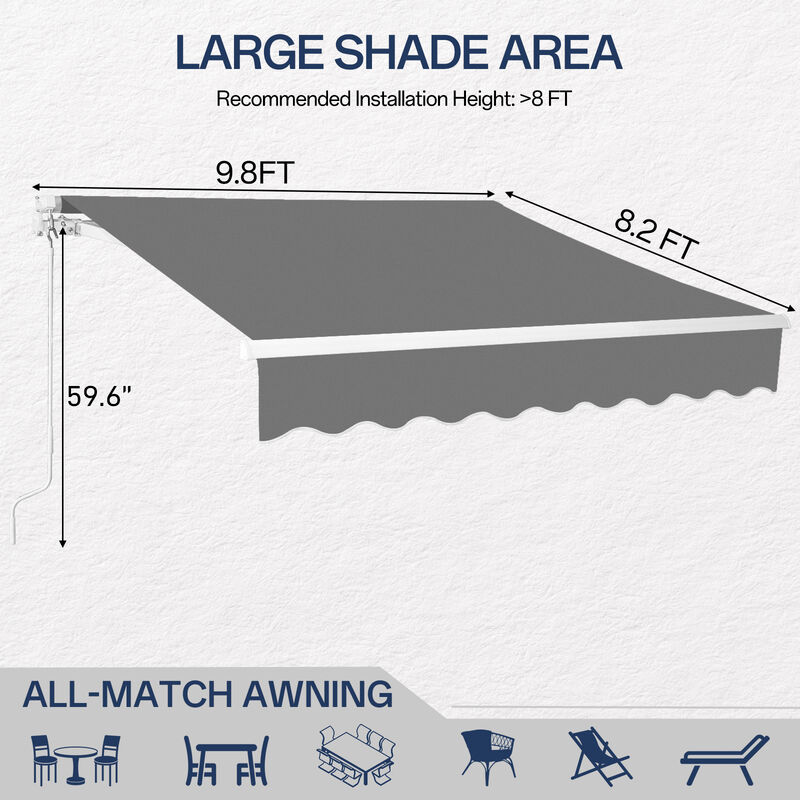 Waterproof Retractable Awning for Outdoor Shade and Weather Protection image number 6