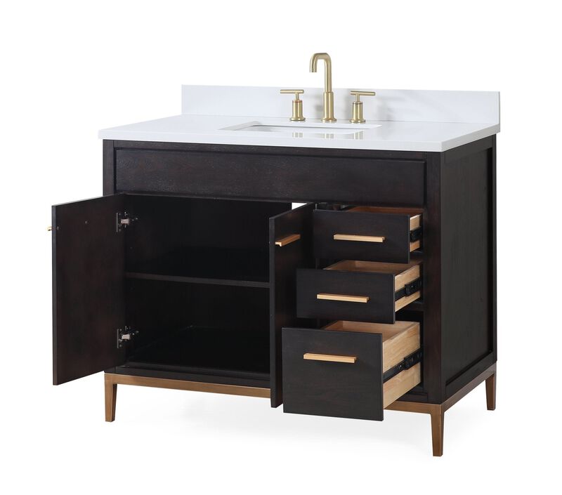 42 Inch Tennant Brand Modern Style Beatrice Bathroom Sink Vanity Wenge Finish image number 2