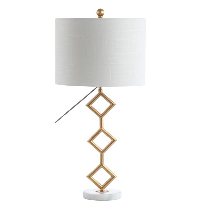 Diamante Modern Gilt Metal with Marble Base LED Table Lamp